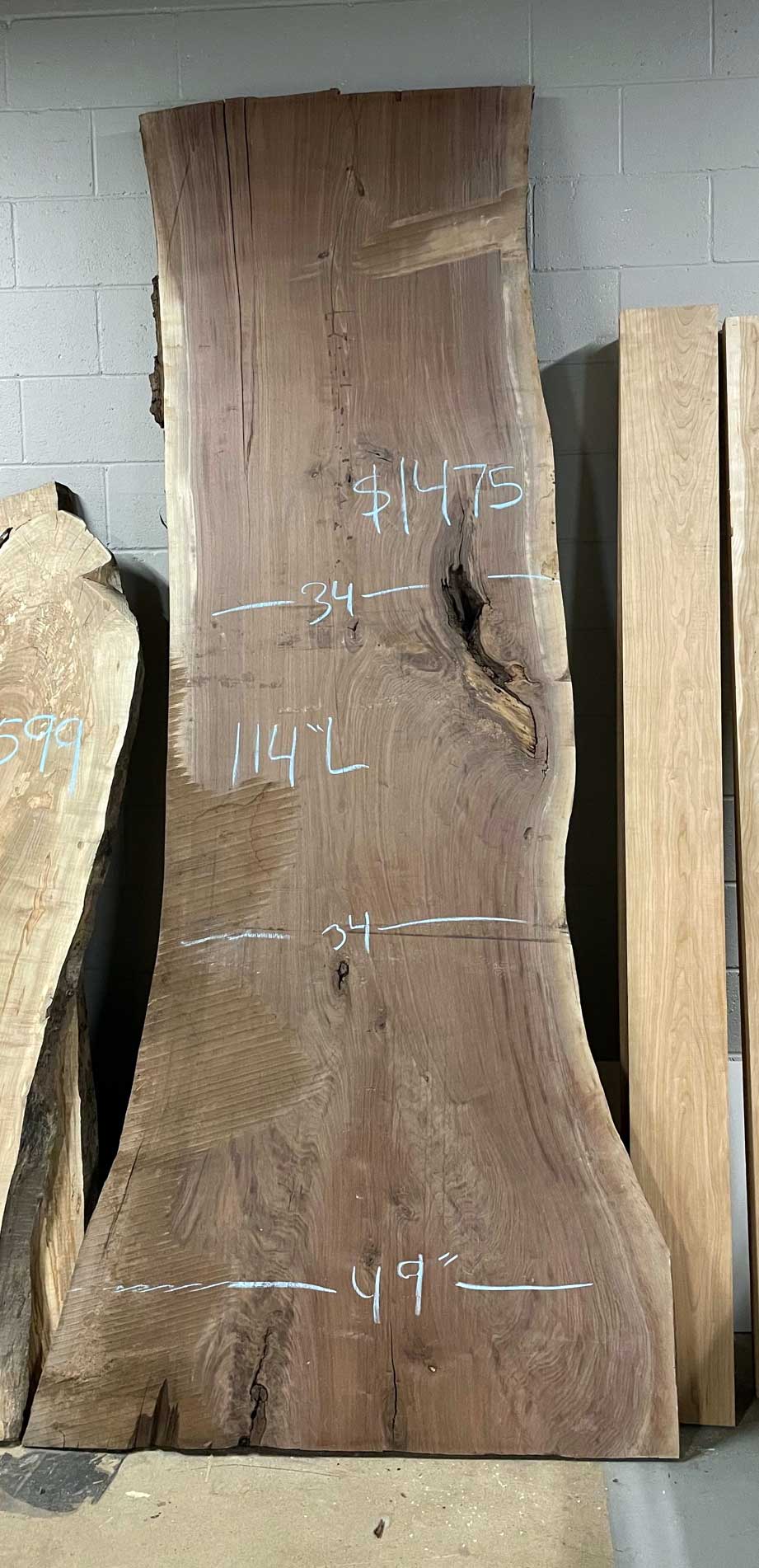 Walnut Live Edge Slab 10/4 #0032 ✔️