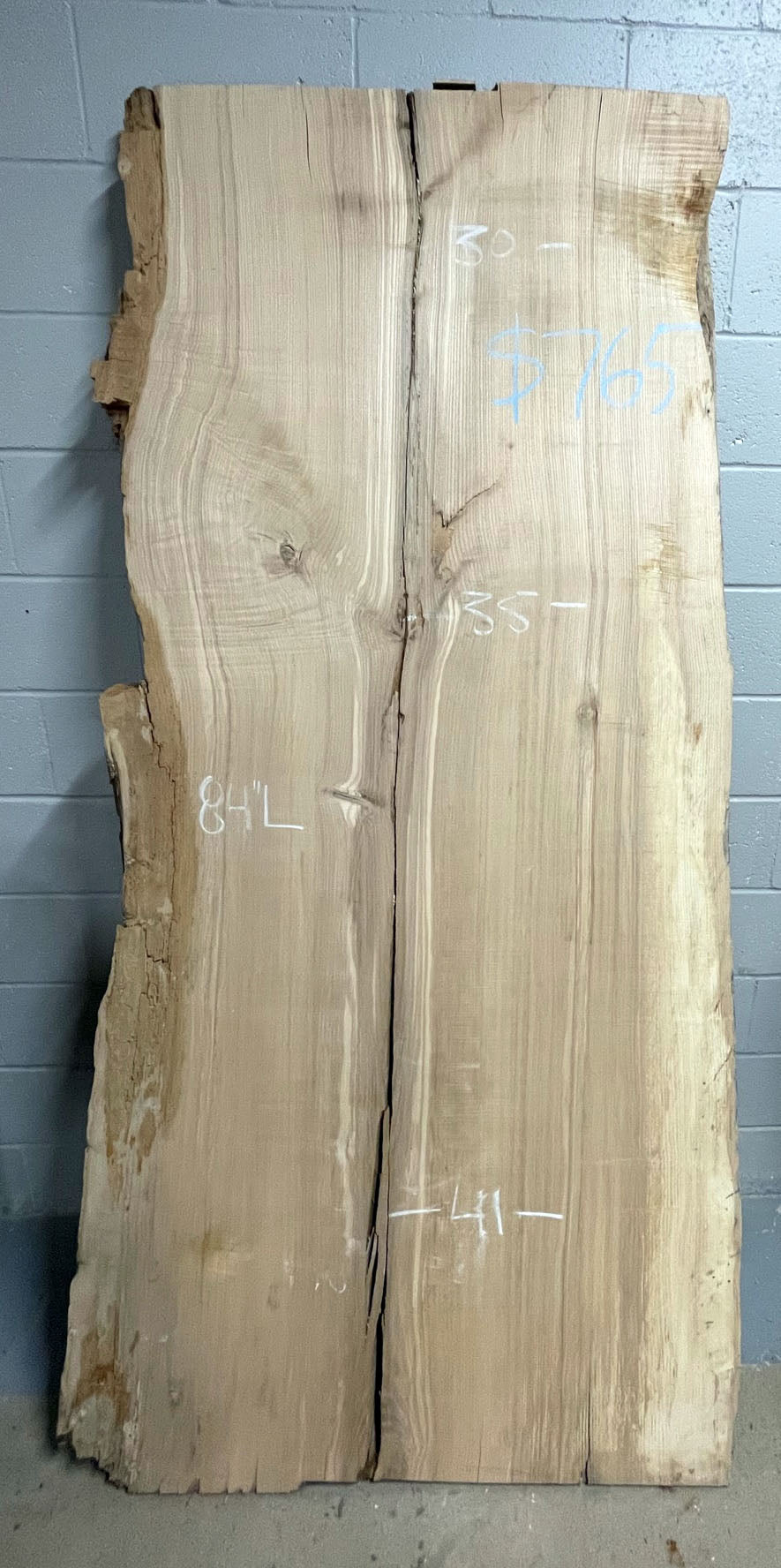 White Ash Live Edge Slab 10/4 #0034 ✔️