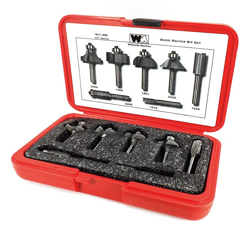 Whiteside 402 Router Bit Set Basic 7 Pc. Set 1/4" Shank