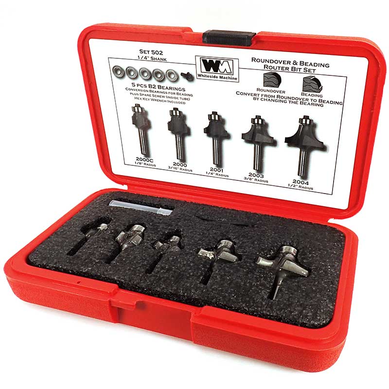 Whiteside 502 Router Bit Set Roundover and Beading Set 1/4" Shank