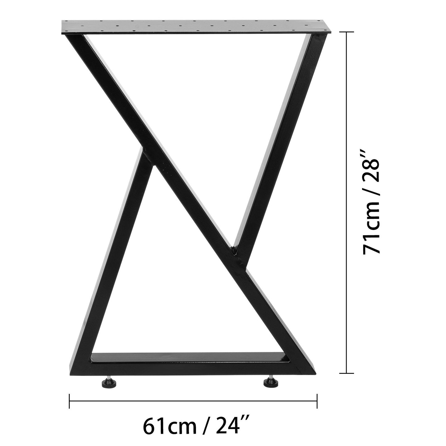 28” Table Legs - 1 Pair, Metal Z Shape