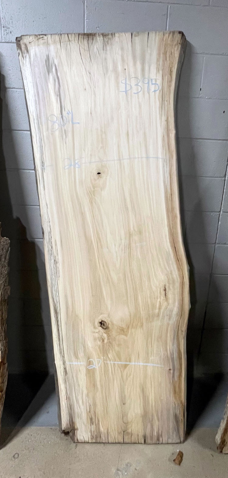 Cottonwood Live Edge Slab 10/4 #0038