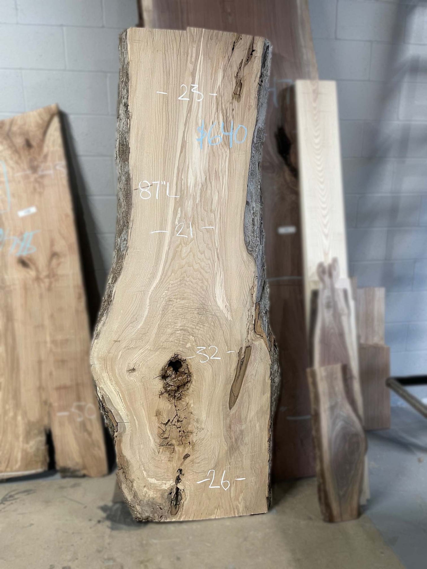 White Ash Live Edge Slab 10/4 #0045 ✔️