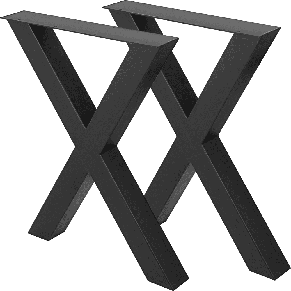 16” Bench Legs - 1 Pair, Metal X Shape