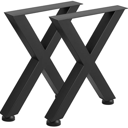 16” Bench Legs - 1 Pair, Metal X Shape