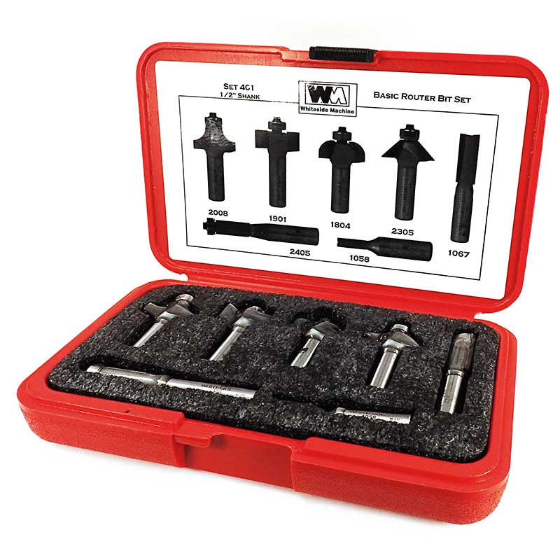 Whiteside 401 Router Bit Set Basic 7 Pc. Router Bit Set 1/2" Shank