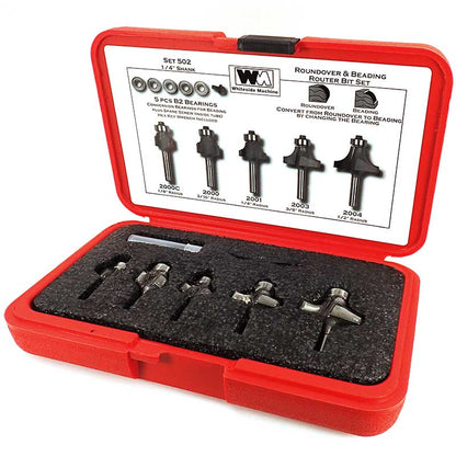 Whiteside 502 Router Bit Set Roundover and Beading Set 1/4" Shank